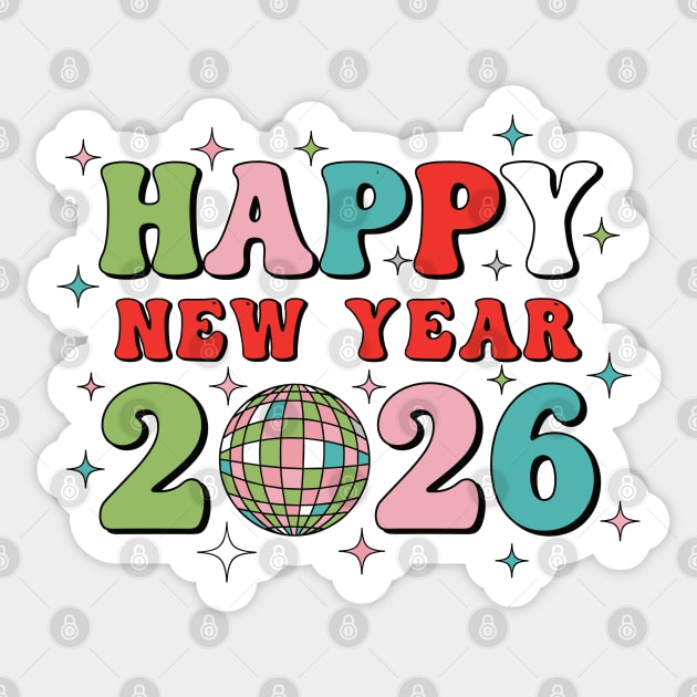 Happy New Year 2026 Disco Party Sticker by enrynz